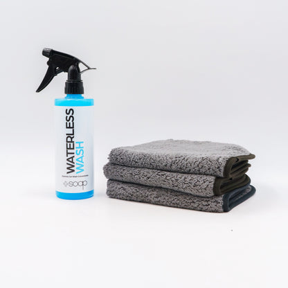 Waterless Wash & Microfiber Towel Combo